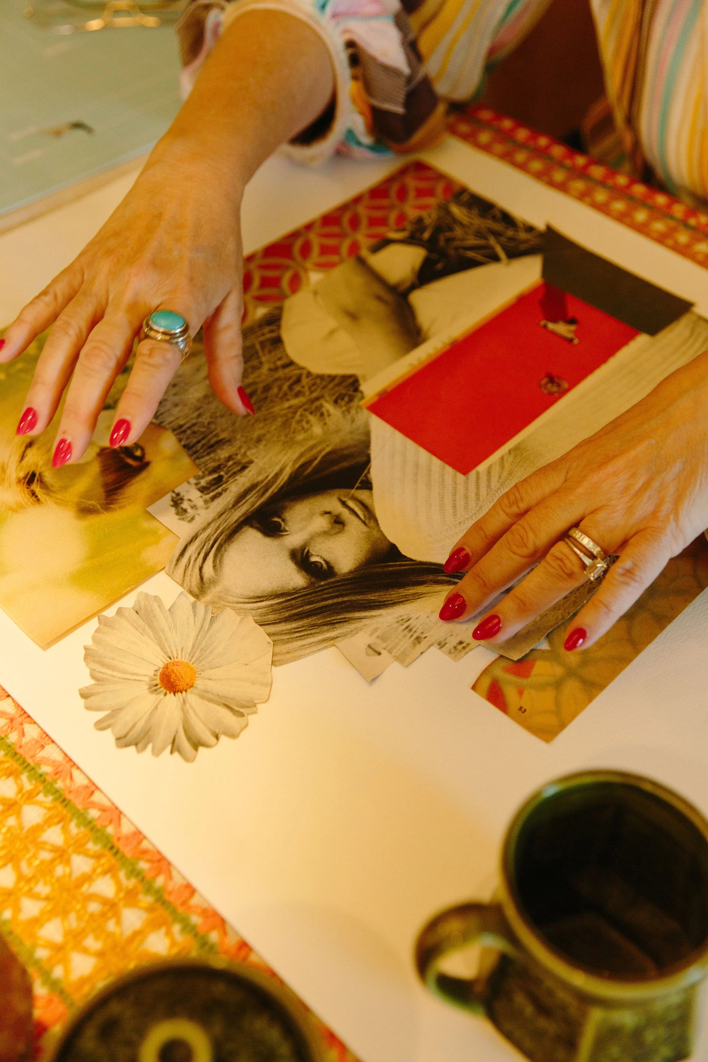 Hand-cut collage art made from vintage magazines