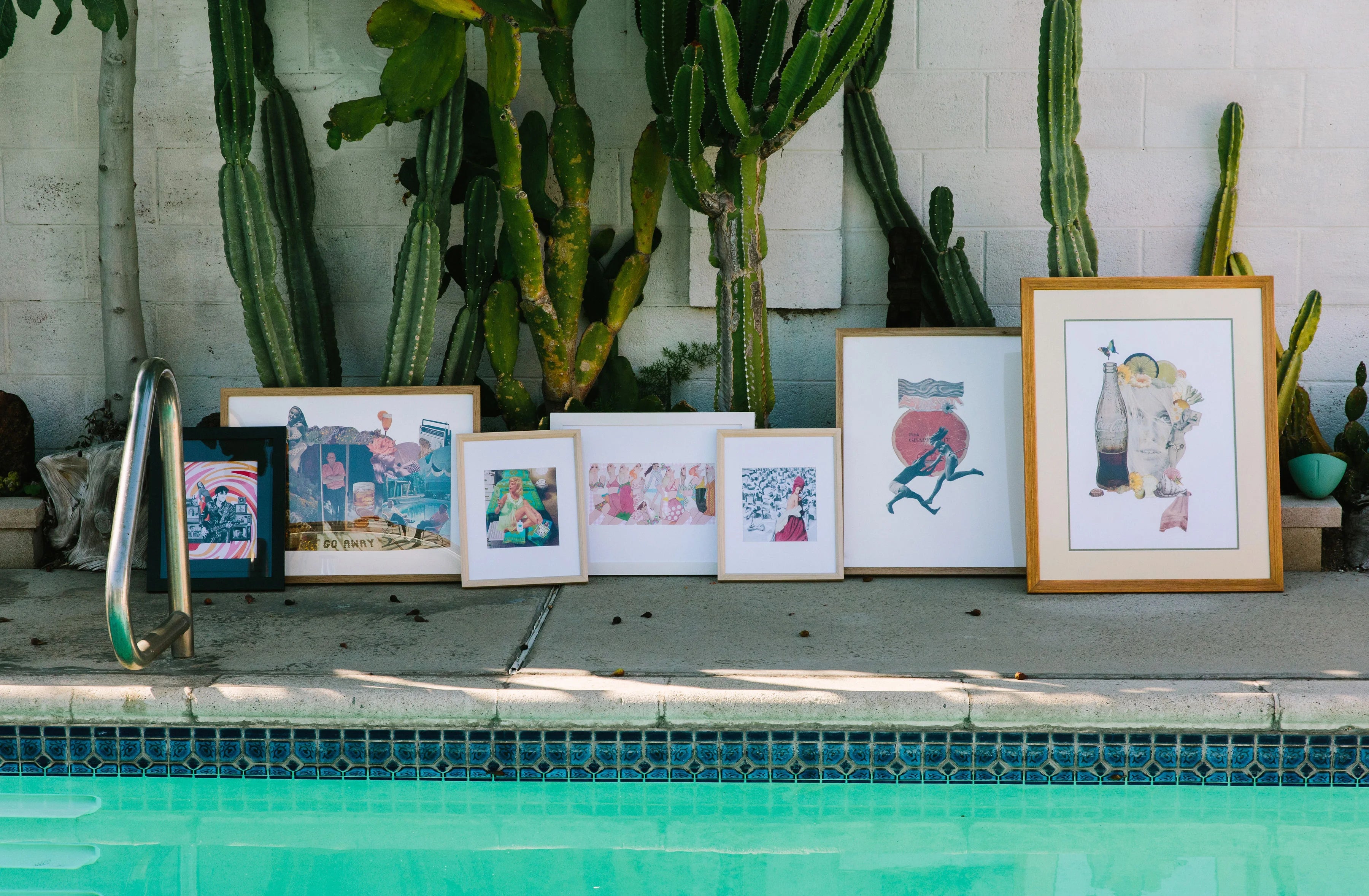 Los Angeles inspired collage art using vintage ephemera