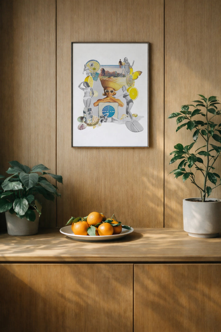 Analog collage art print made from vintage magazines
