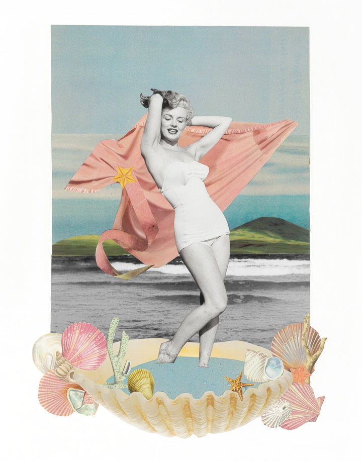 Vintage collage art print inspired by Marilyn Monroe