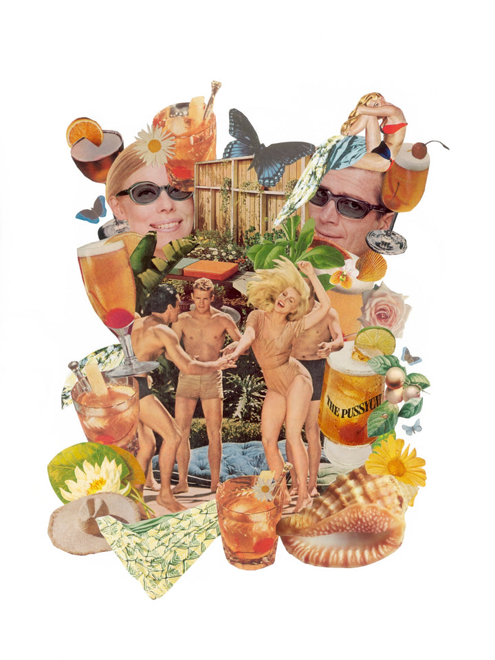 Mid-century inspired analog collage art print