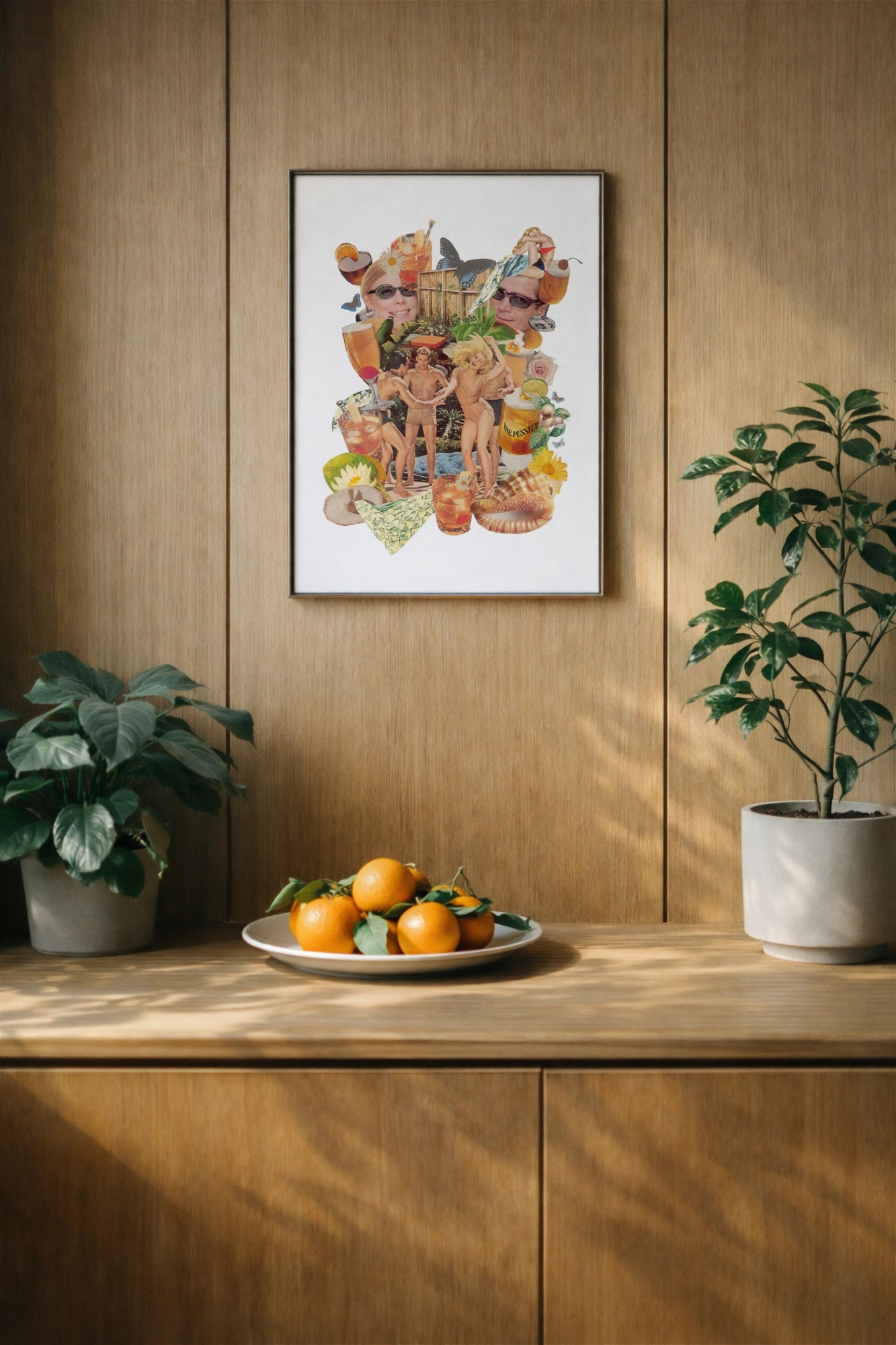 Mid-century inspired analog collage art print