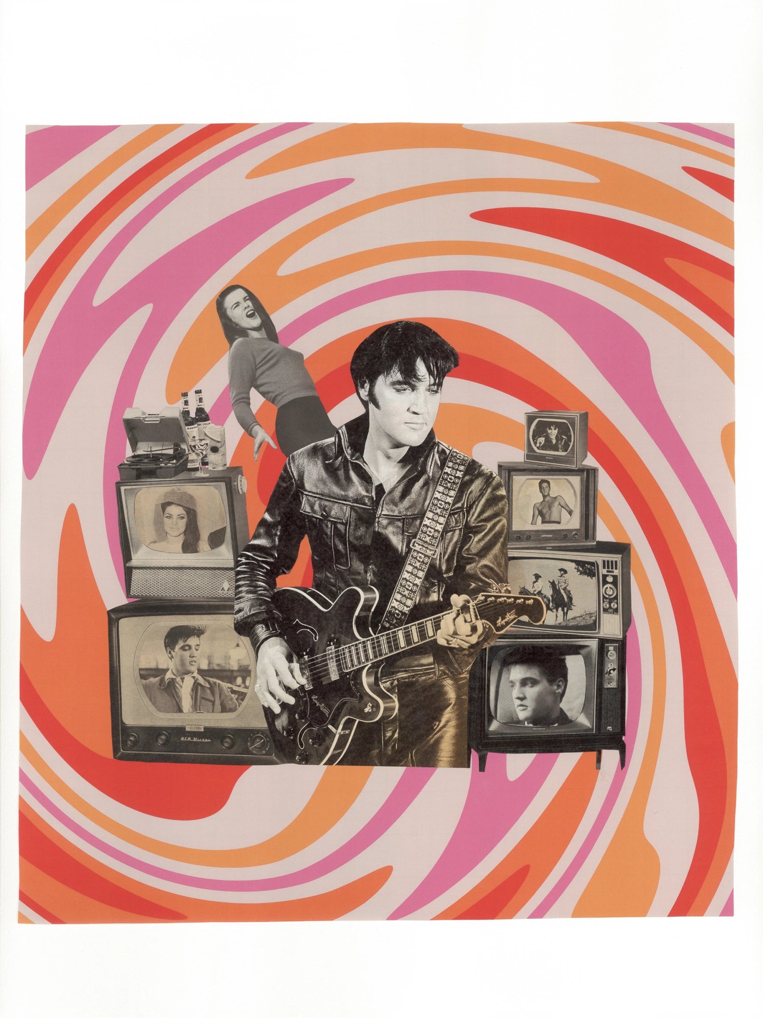 Vintage collage art print inspired by Elvis Presley