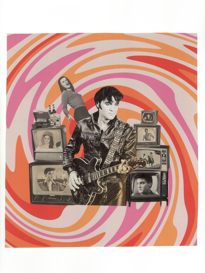 Vintage collage art print inspired by Elvis Presley