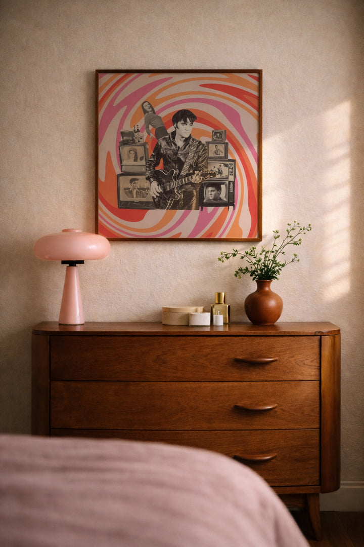 Vintage collage art print inspired by Elvis Presley