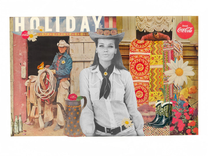 Vintage analog collage art print using magazine imagery