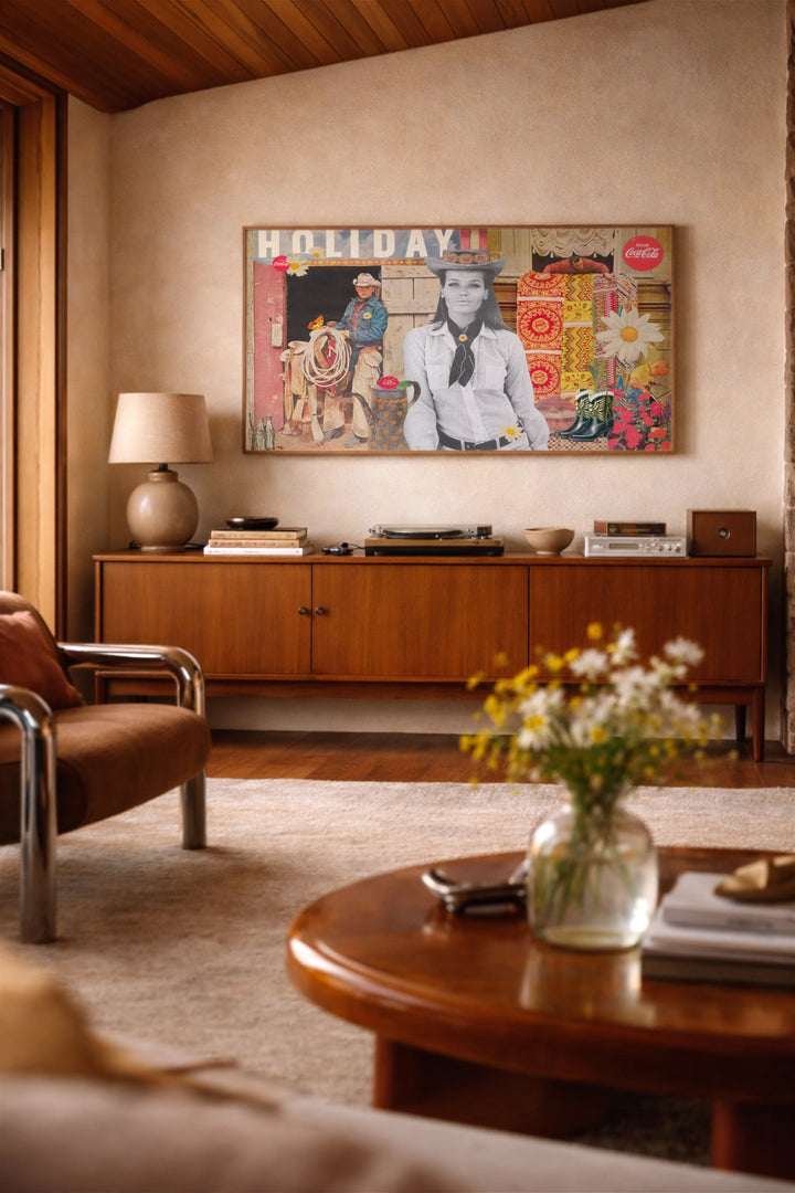 Vintage analog collage art print using magazine imagery