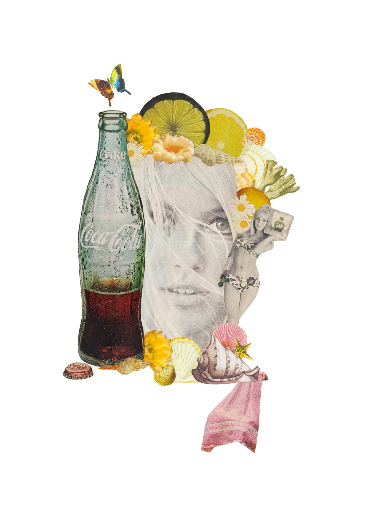 Vintage analog collage art print using magazine imagery