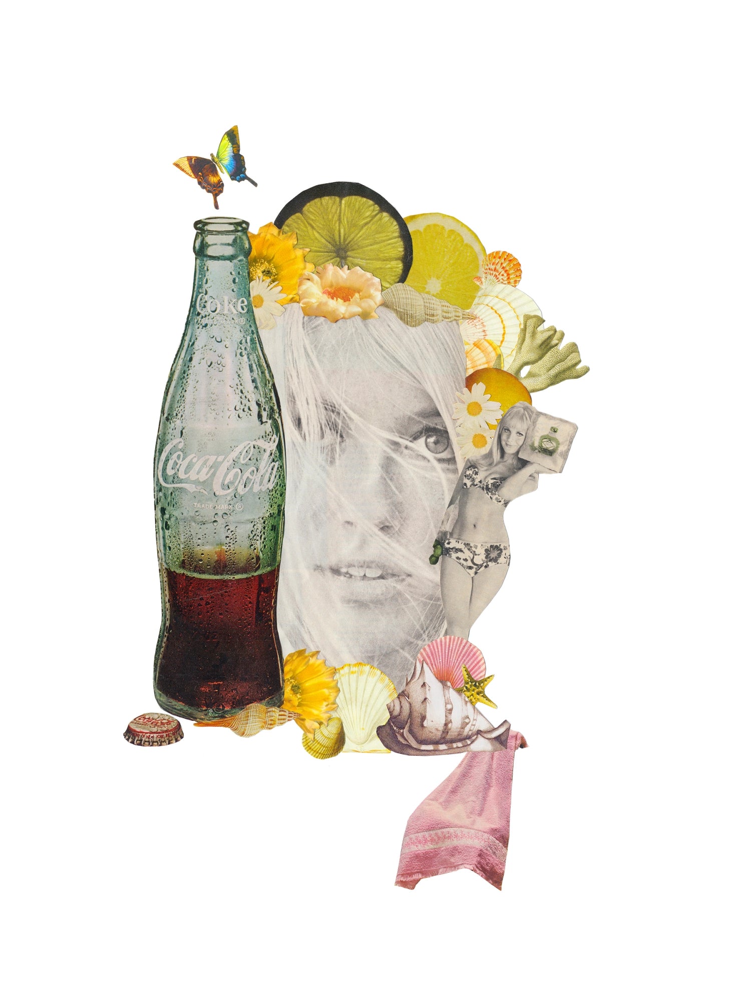 Vintage analog collage art print using magazine imagery
