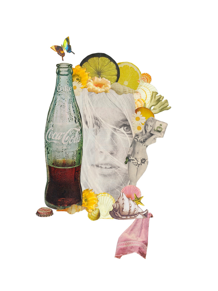 Vintage analog collage art print using magazine imagery