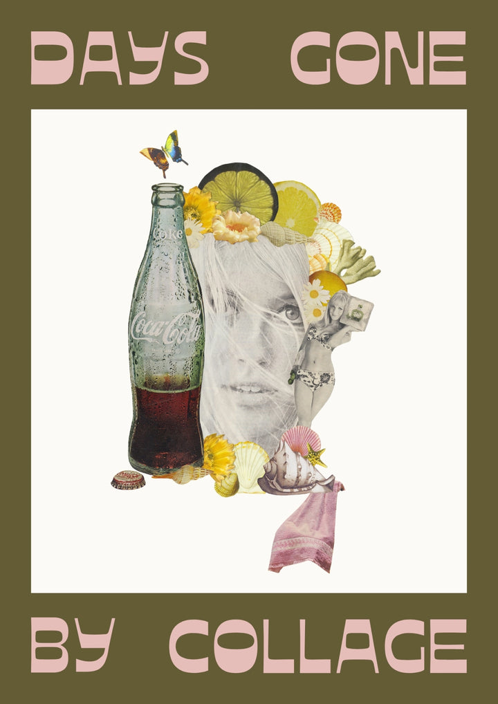Vintage-inspired analog collage poster