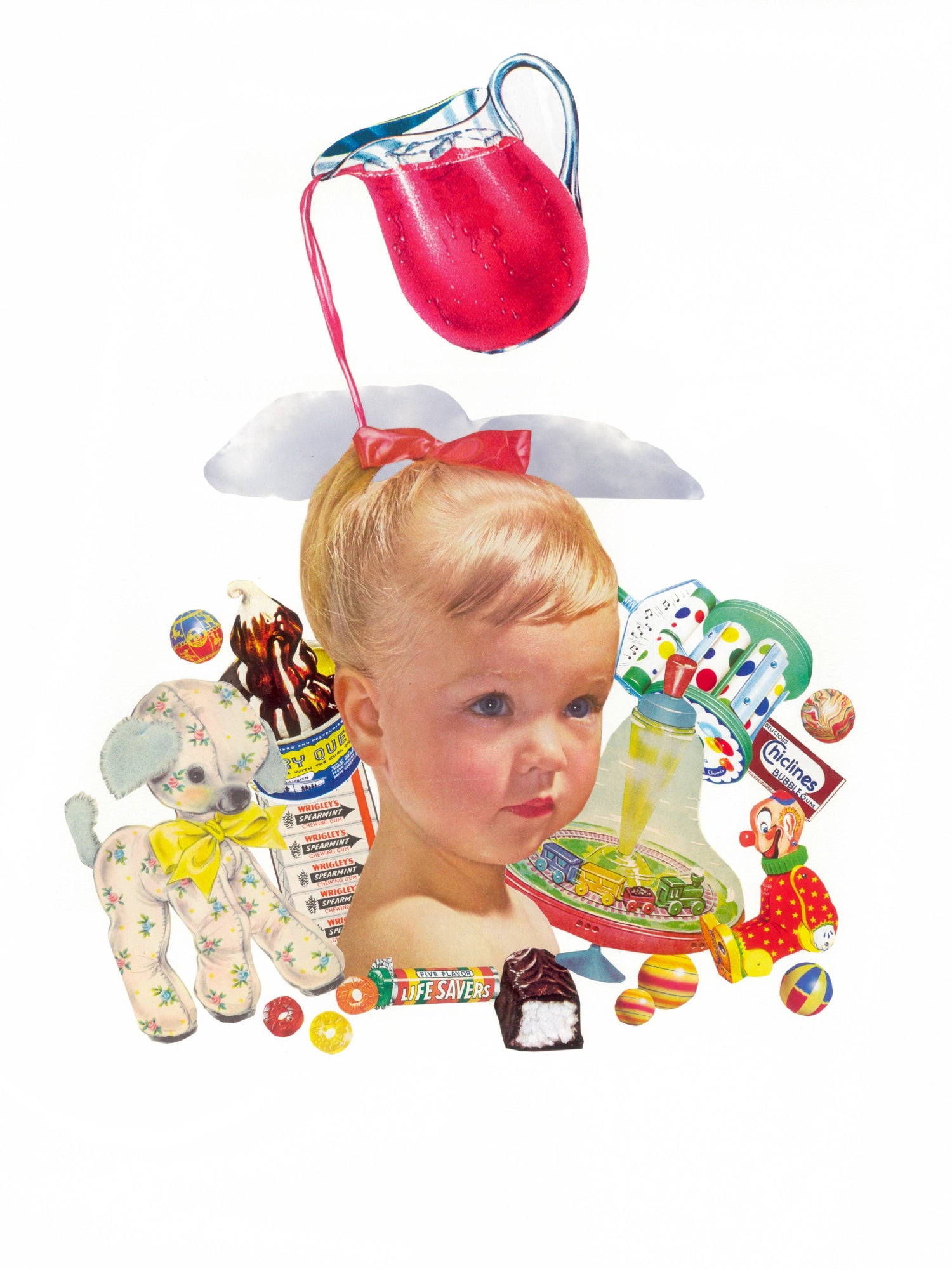 Vintage analog collage art print using magazine imagery