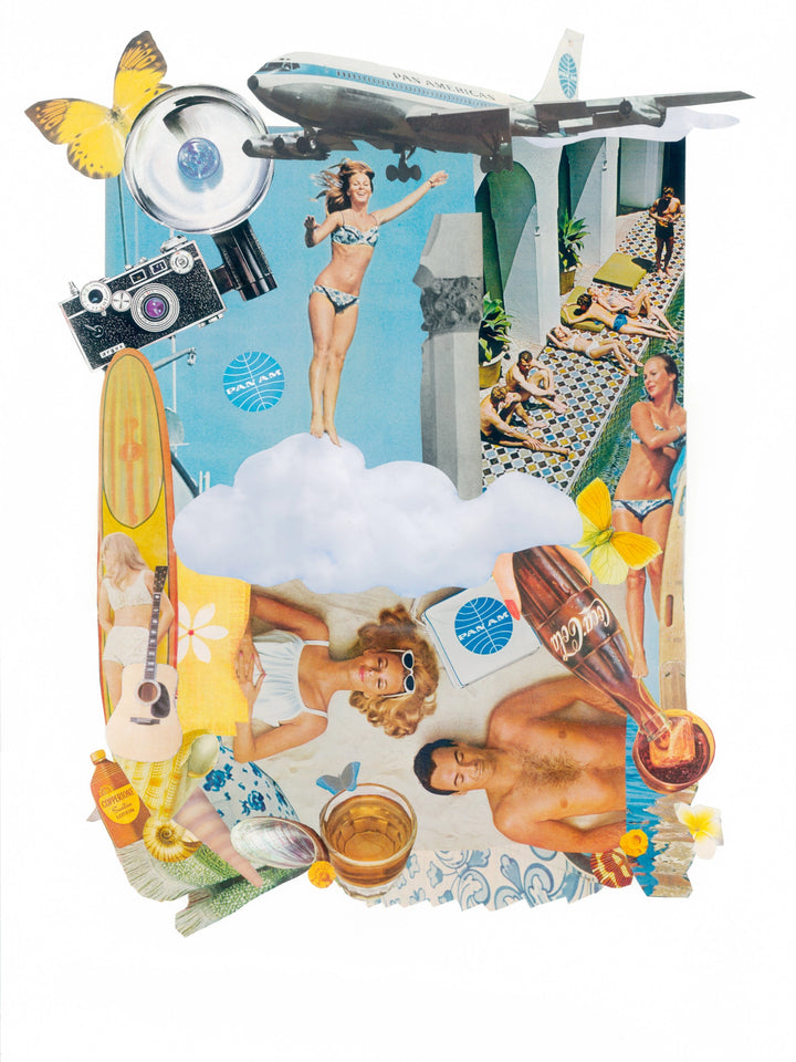 Analog collage art print inspired by California nostalgia