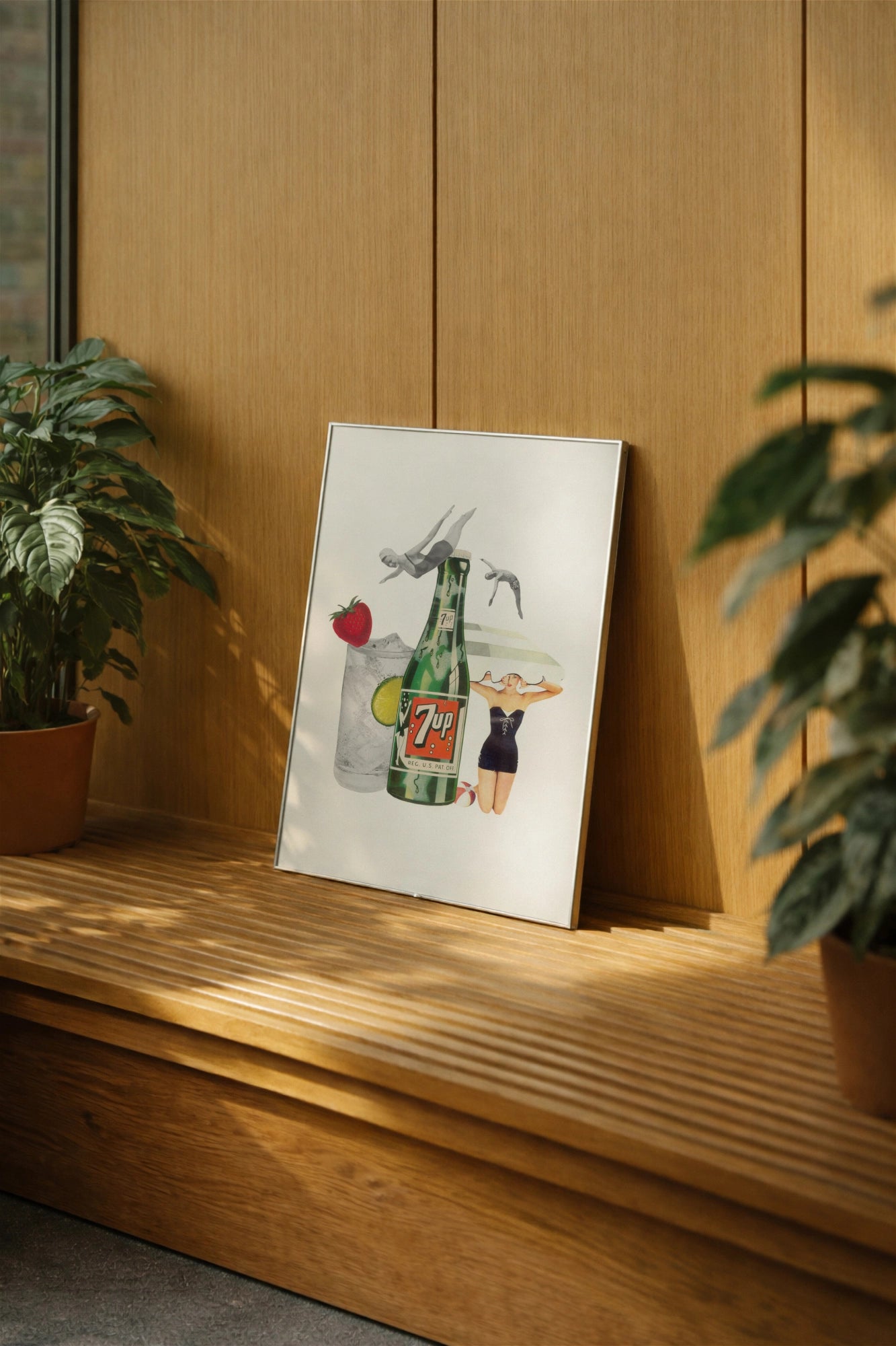 Vintage collage artwork influenced by California culture