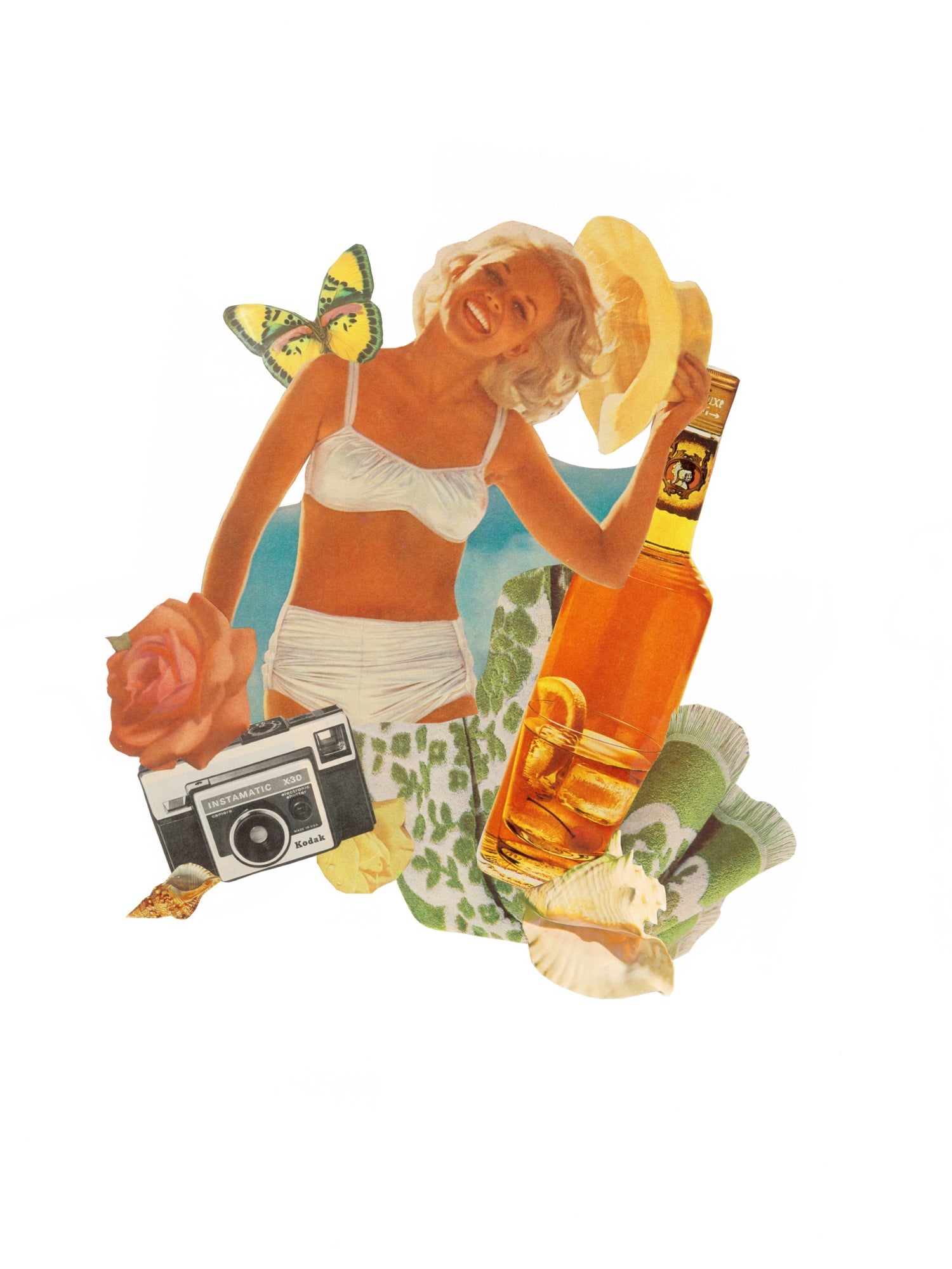 Vintage analog collage art print using magazine imagery