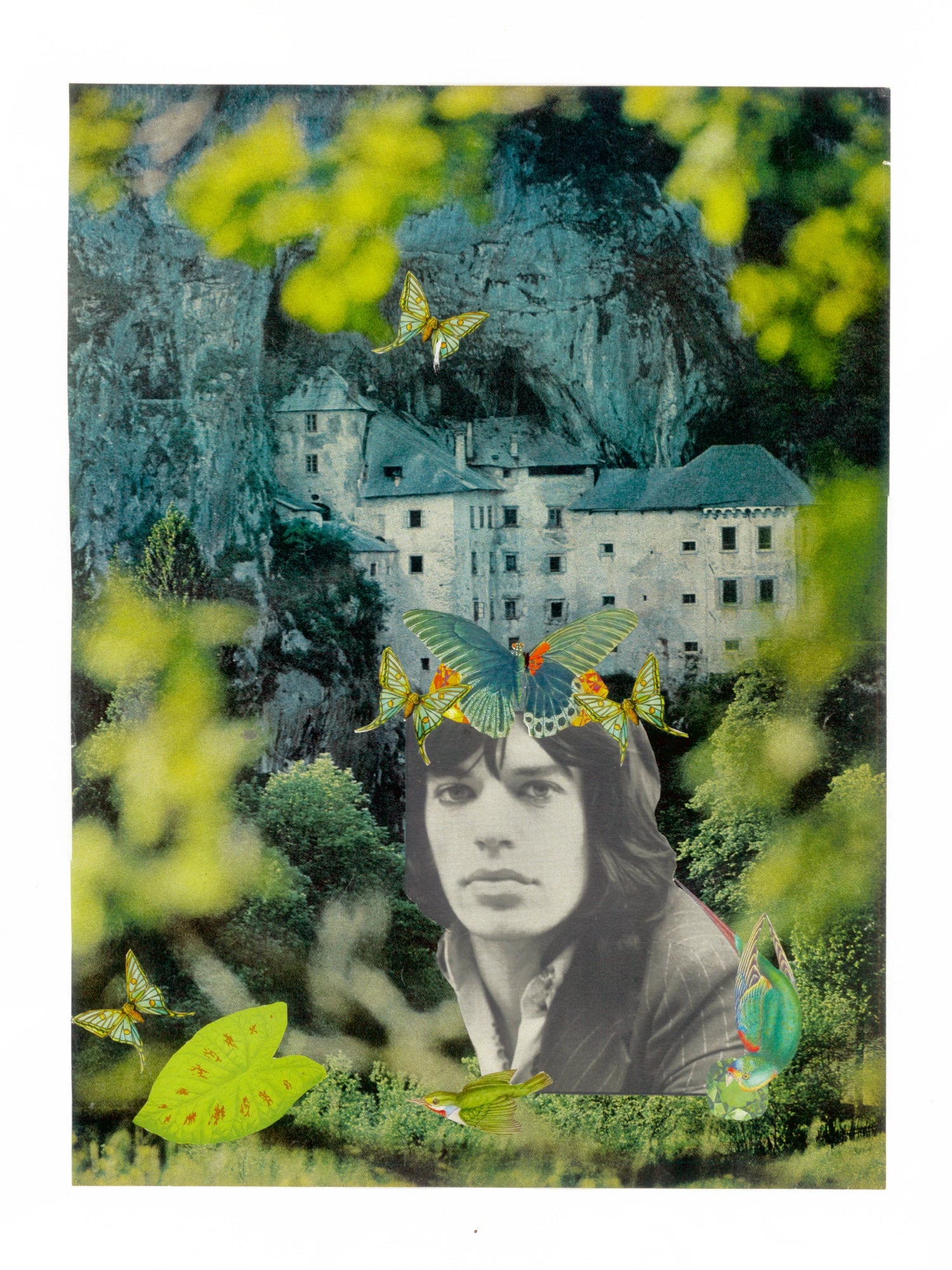 Analog collage art print inspired by Mick Jagger