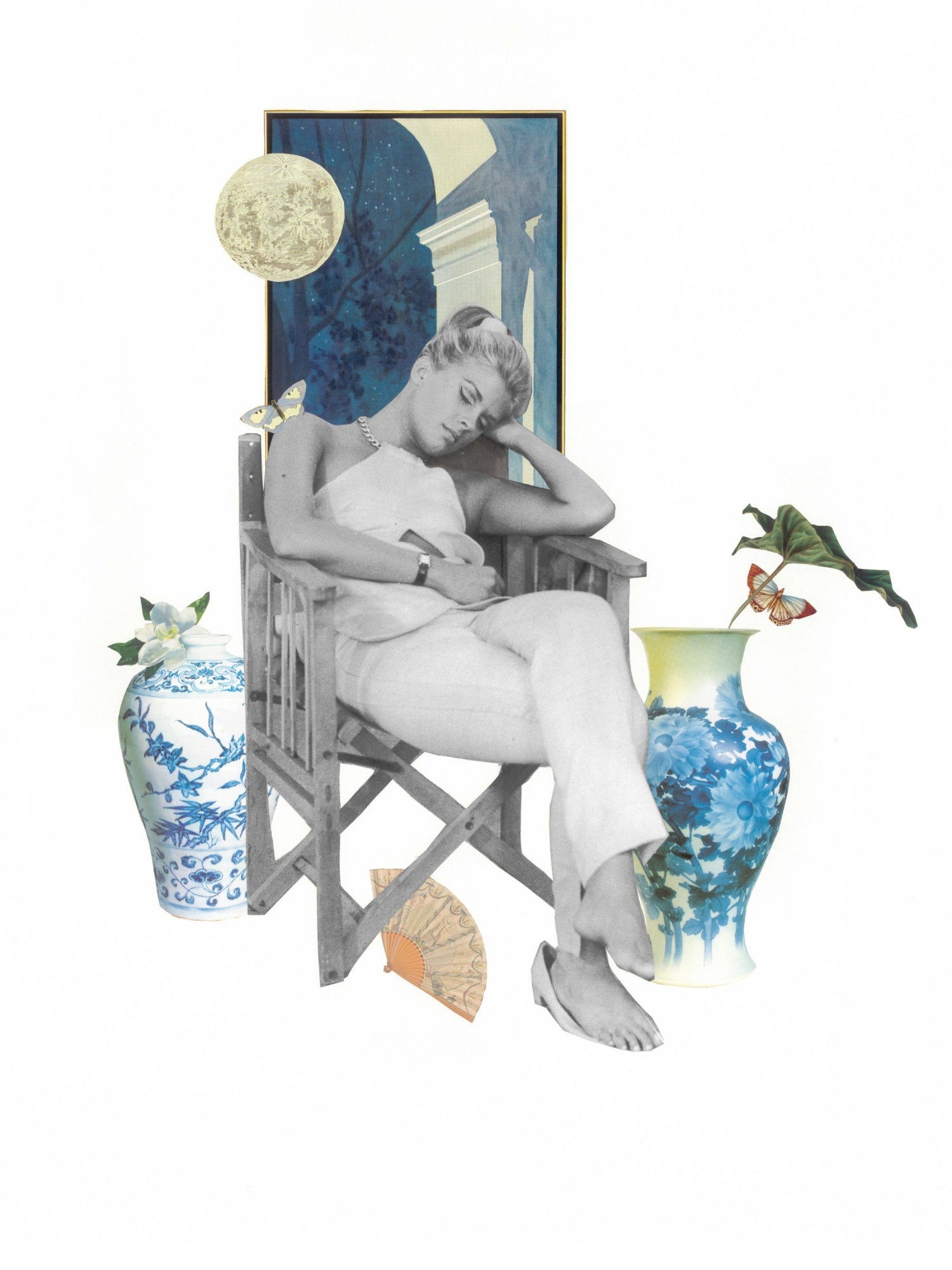 Vintage analog collage art print using magazine imagery