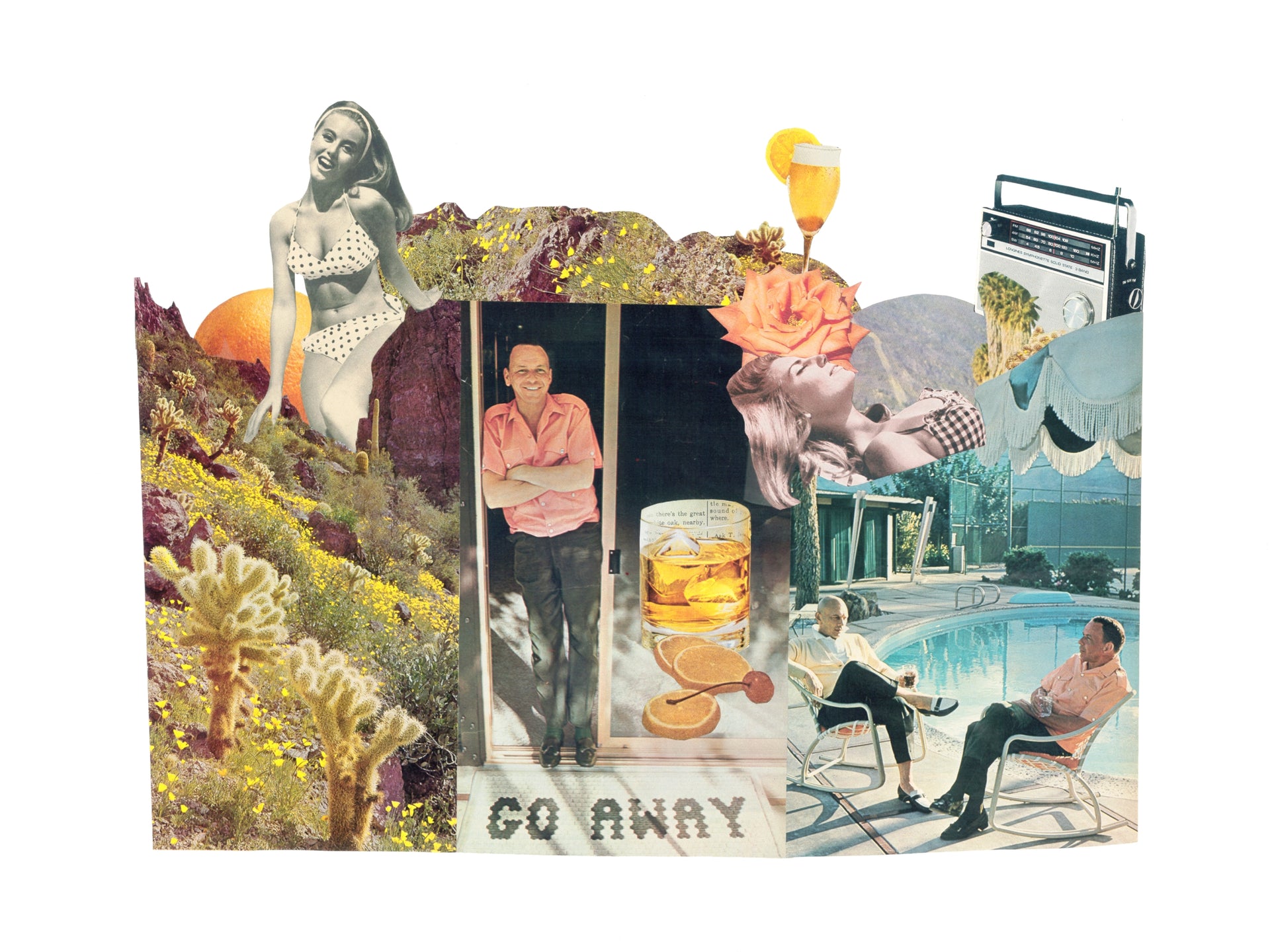 Mid-century inspired Frank Sinatra collage art print