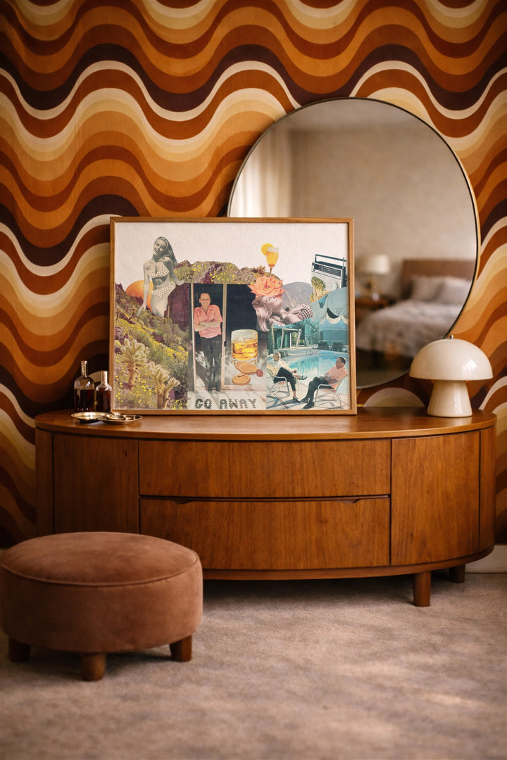 Mid-century inspired Frank Sinatra collage art print