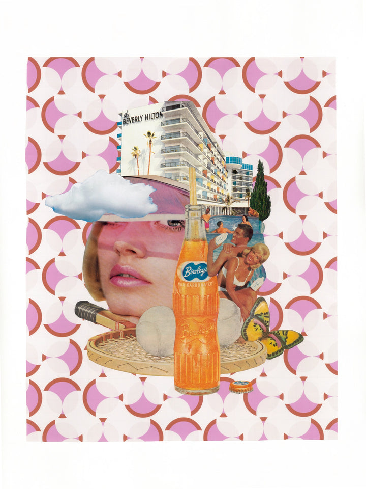 Hand-cut collage art influenced by Southern California