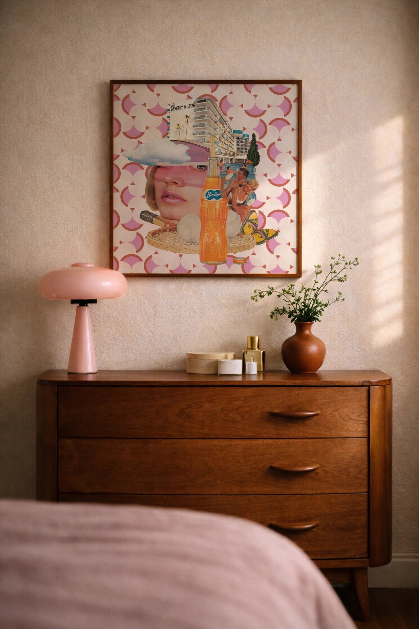 Hand-cut collage art influenced by Southern California