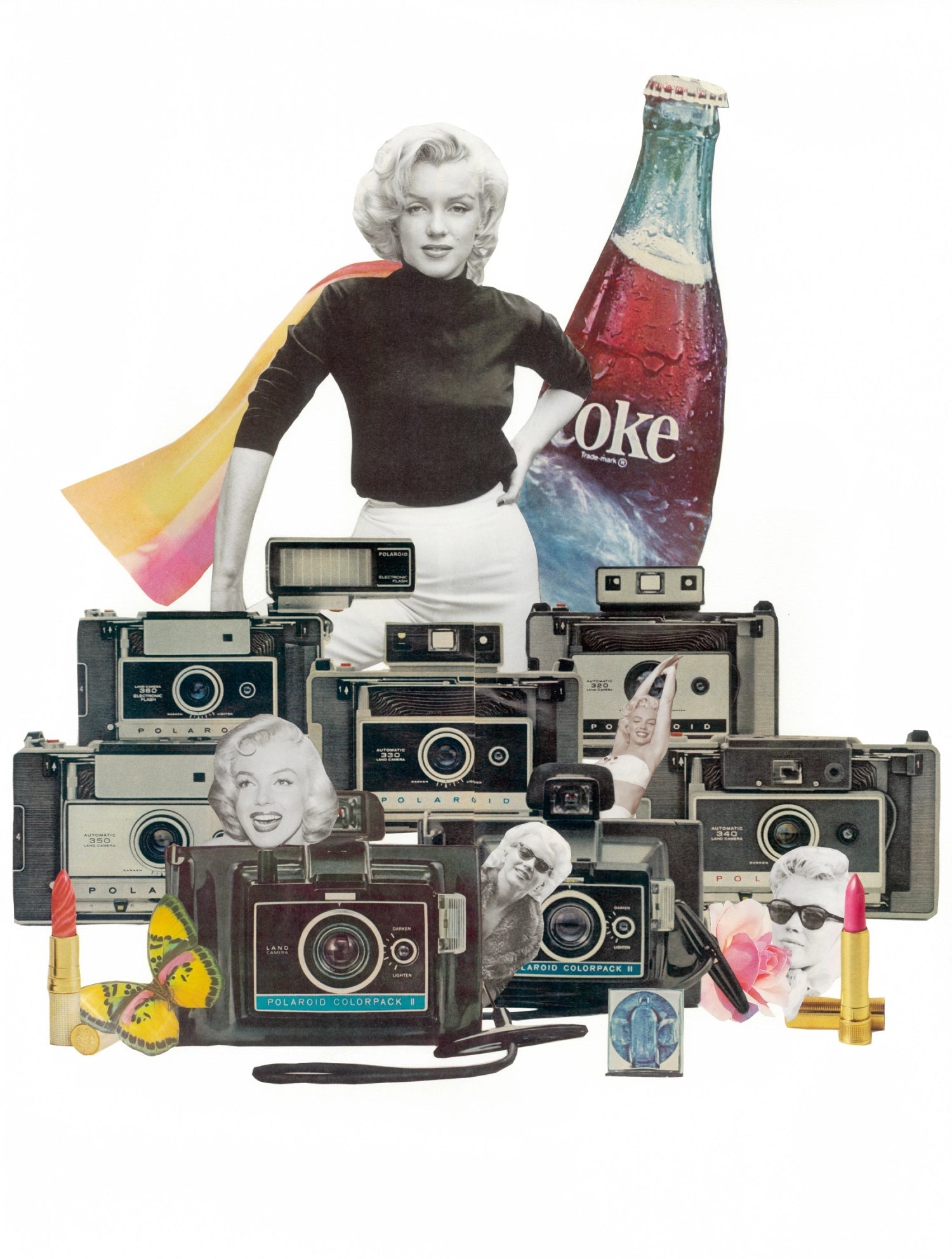 Analog collage portrait of Marilyn Monroe