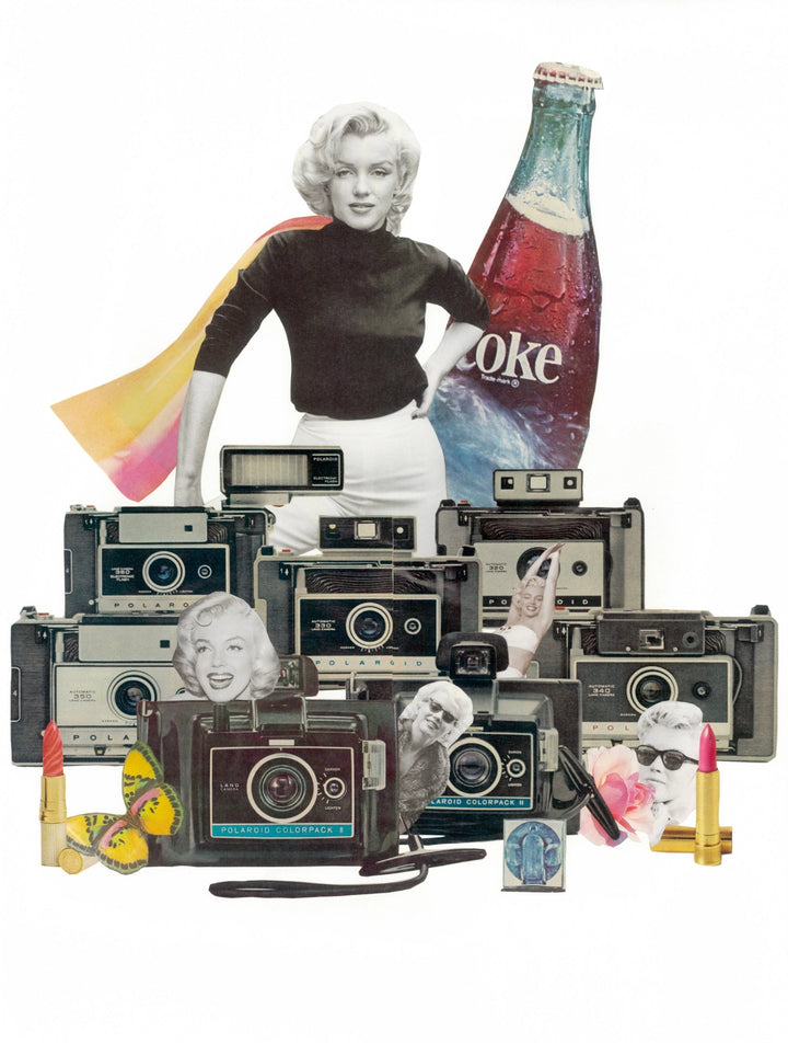 Analog collage portrait of Marilyn Monroe