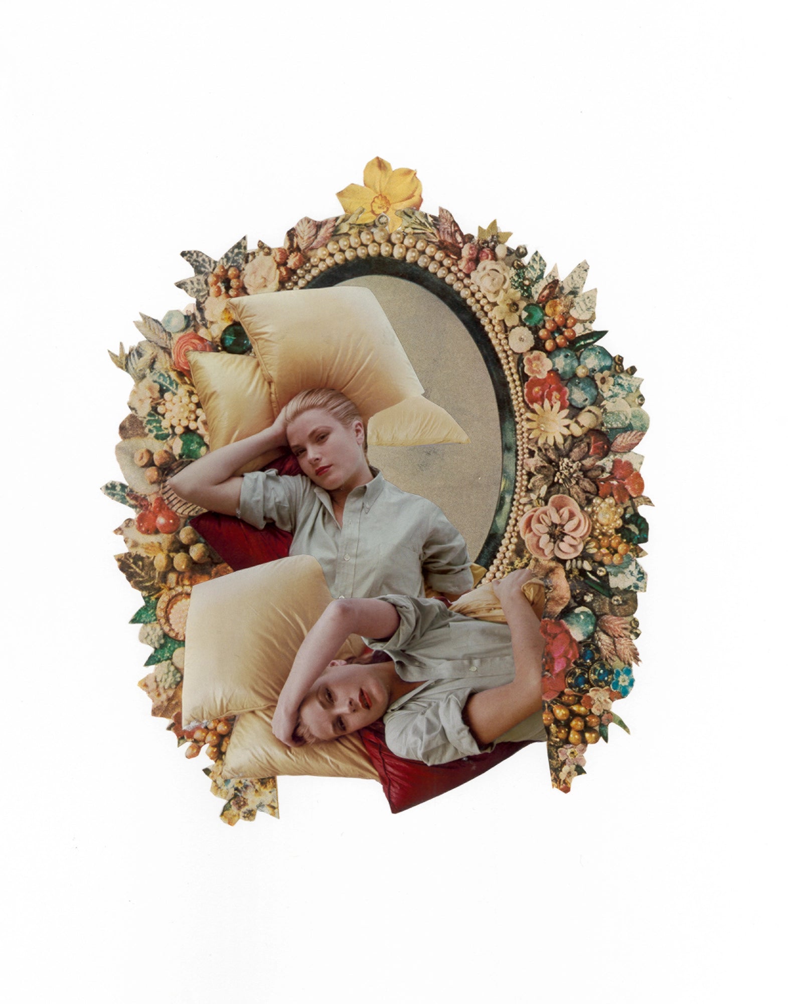 Mid-century inspired Grace Kelly collage art print