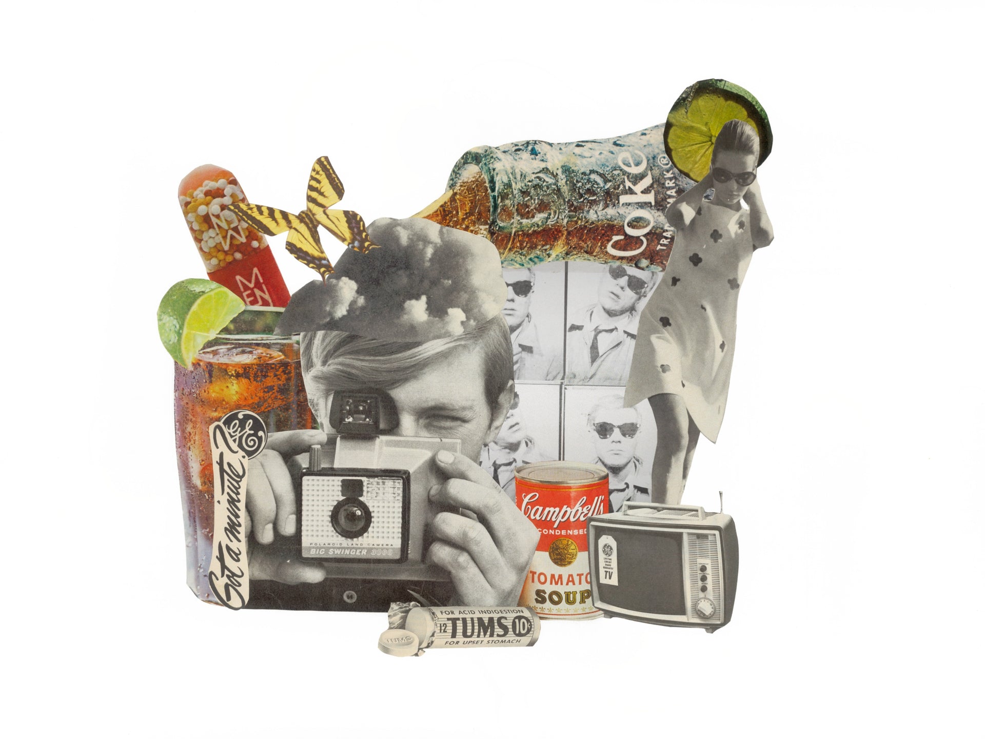 Vintage collage art print inspired by Andy Warhol