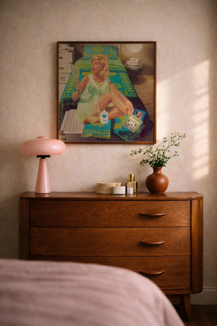 Hand-cut paper collage artwork using vintage ephemera