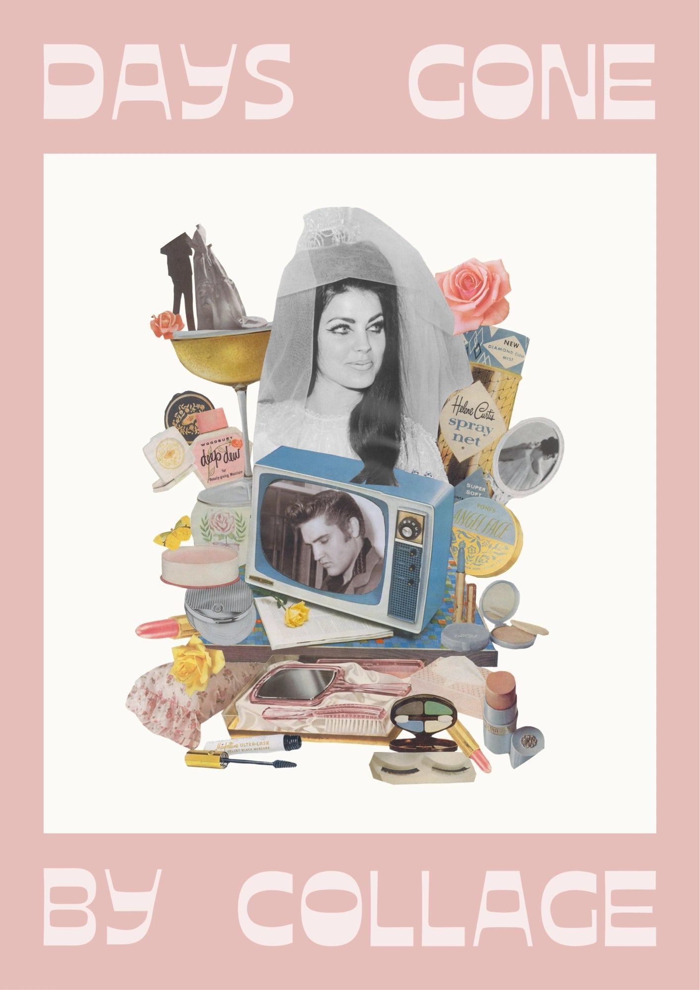 Mid-century style Priscilla Presley poster