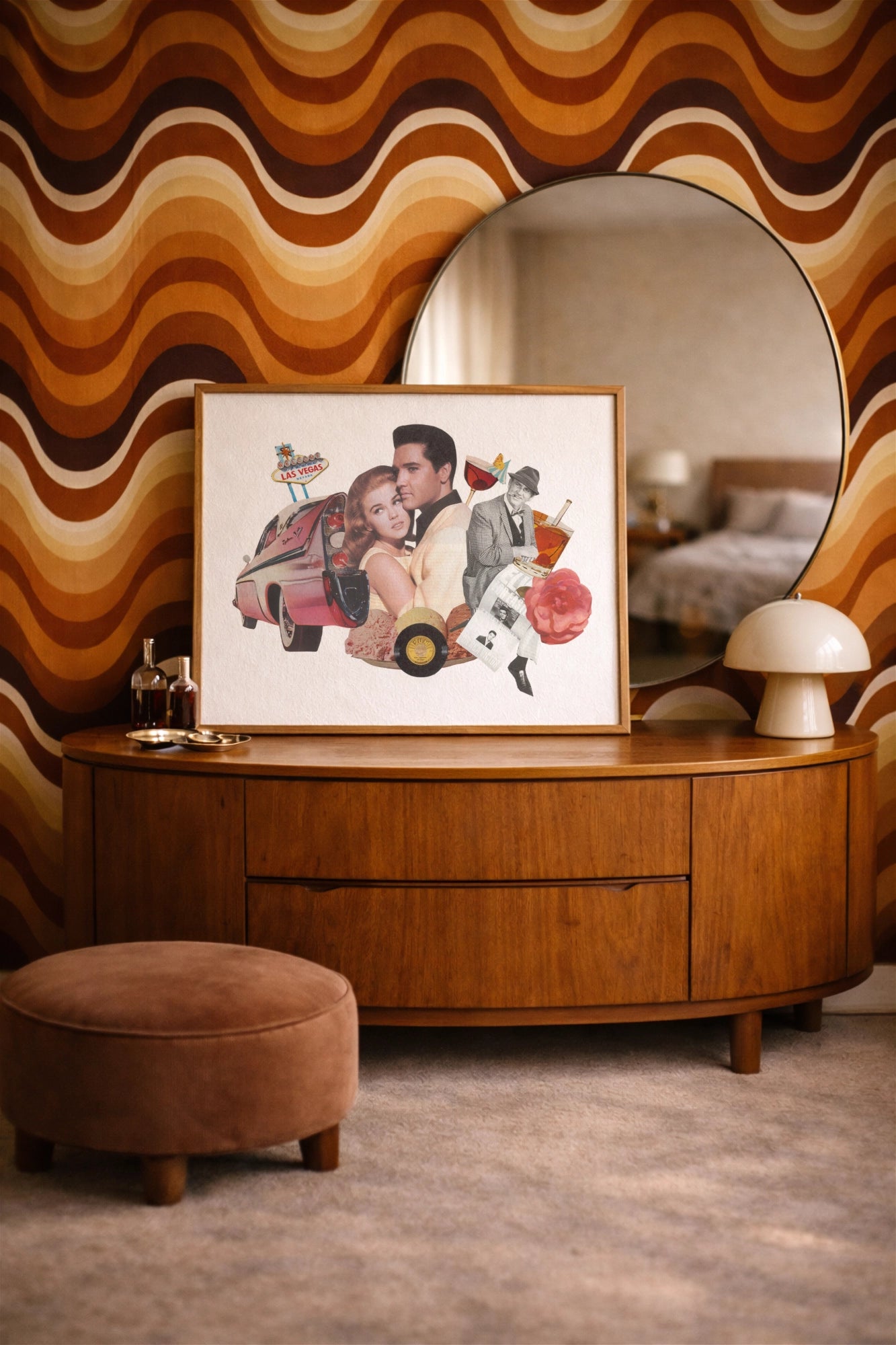 Analog collage art featuring Elvis Presley and Ann-Margret