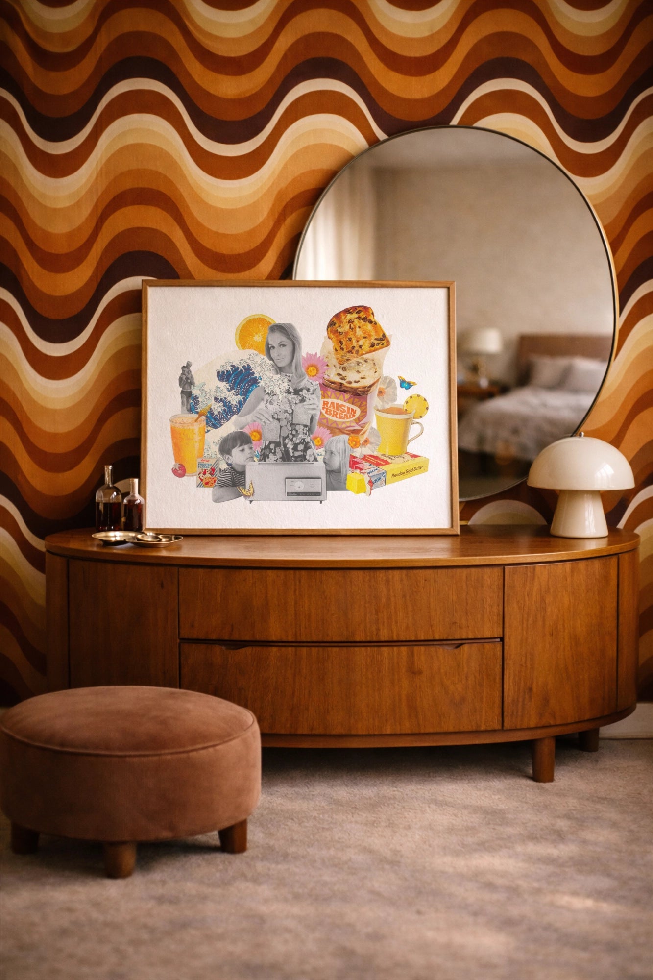 Vintage analog collage art print using magazine imagery