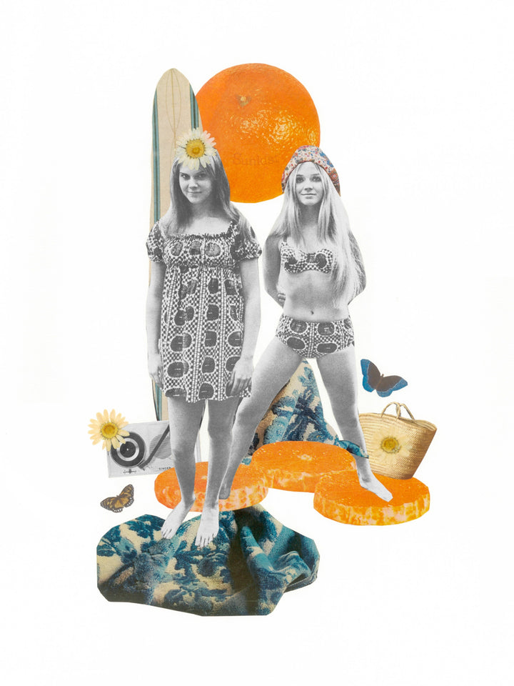 Mid-century inspired analog collage art print