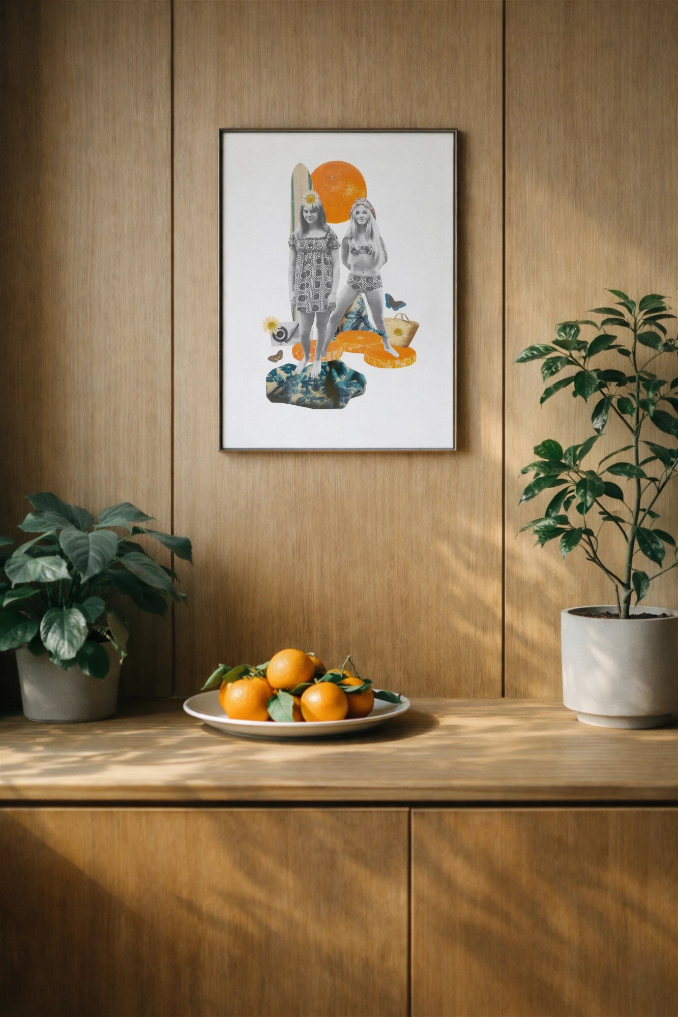 Mid-century inspired analog collage art print