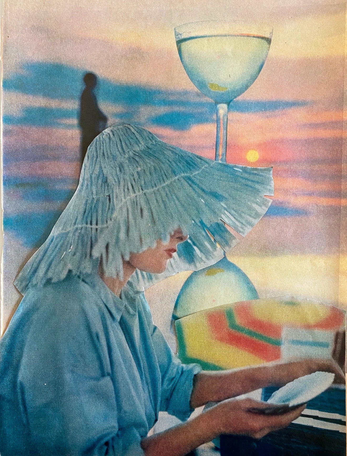 Vintage analog collage art process