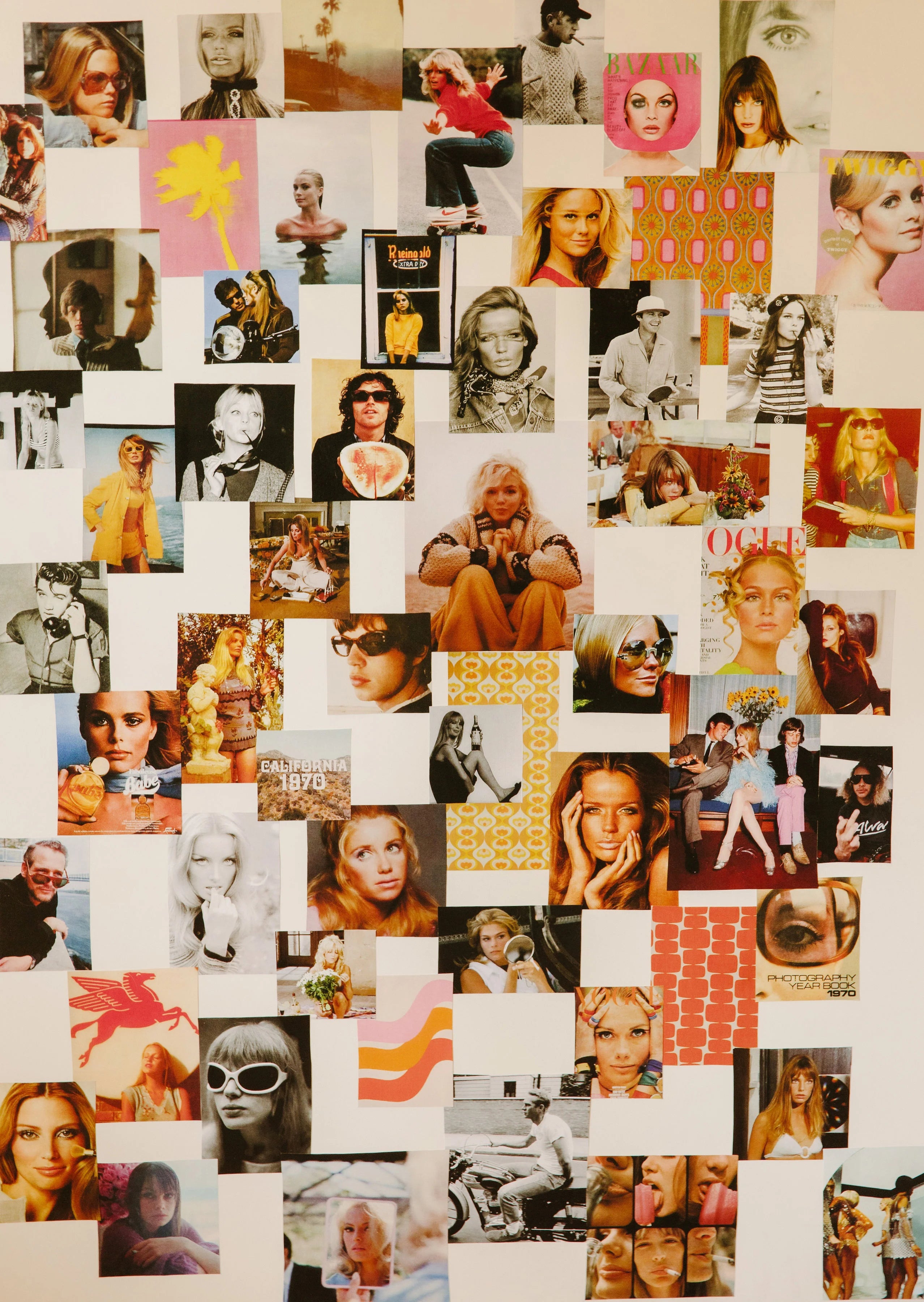 Hand-cut vintage collage art inspired by Los Angeles by Kristi Klein