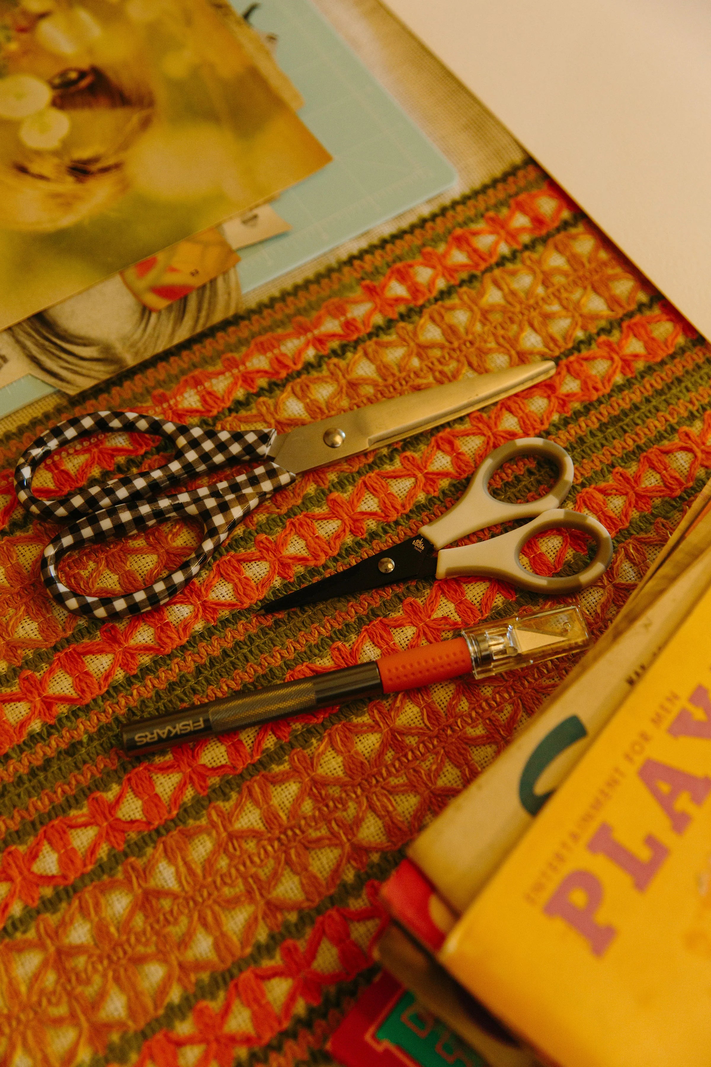 Hand-cut collage art made from vintage magazines